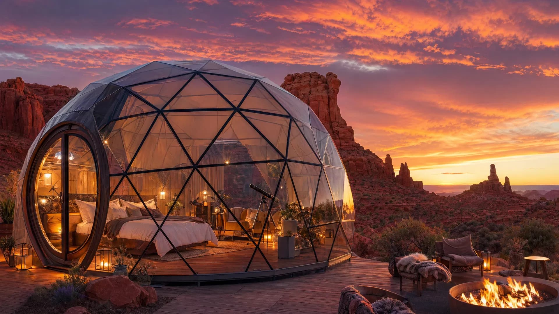 Desert dome glamping